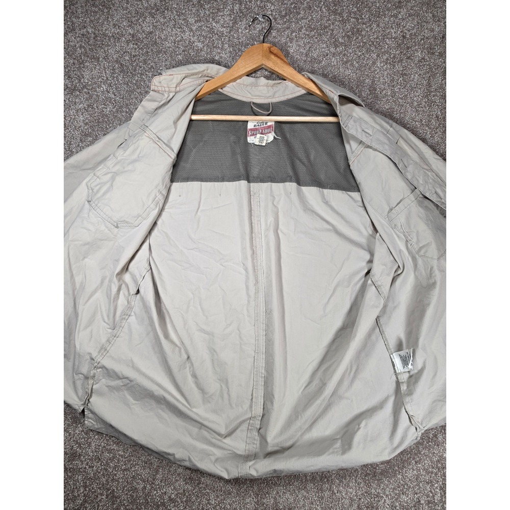 Eddie Bauer Sport Mens Vintage L Tan Short Sleeve Fishing Hiking Shirt Vent Back - Picture 10 of 11